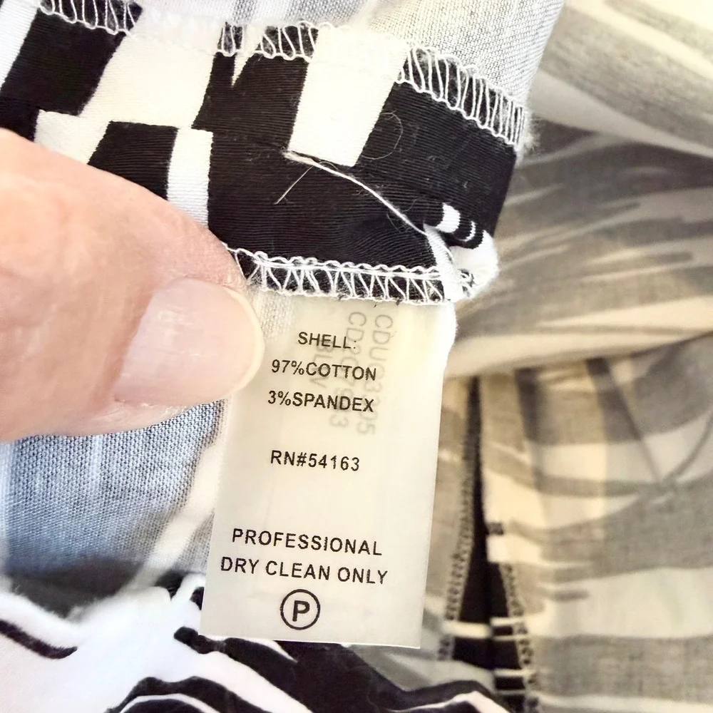 Calvin Klein Womens Black White‎ Abstract Brushstroke Sheath Dress Size 6